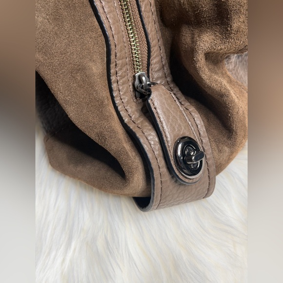 COACH Edie Leather Suede Shoulder Bag - Picture 3 of 7